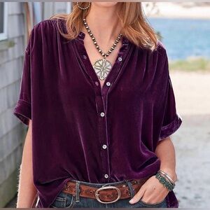 Sundance Catalog Velvet Skies Button Down Shirt NWOT